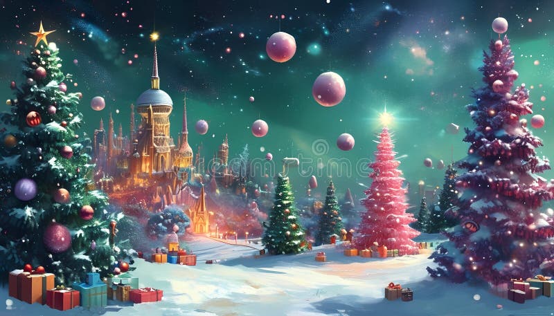 Celestial Christmas - Generative AI royalty free illustration