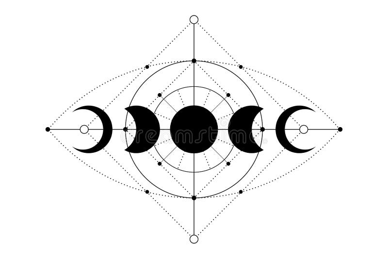 Lunar phases tattoo on the lower back.