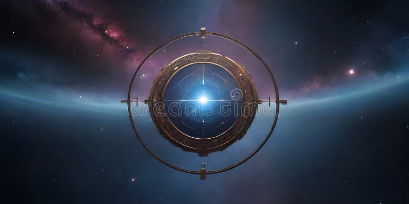 Cosmic Gateway in Starry Expanse stock photo