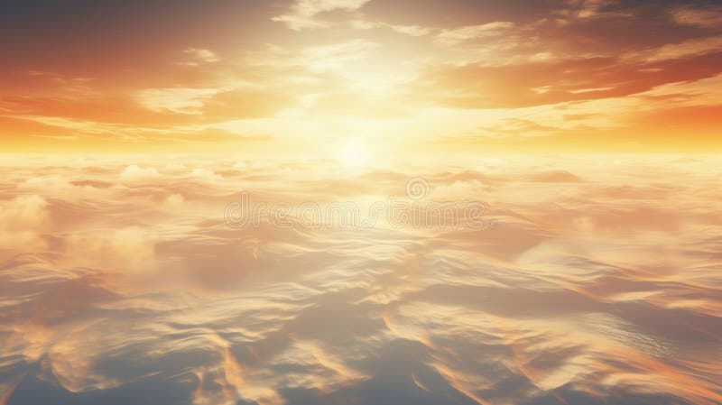 Celestial spectacle dramatic sunrise with golden rays piercing through clouds over misty landscape stock photography