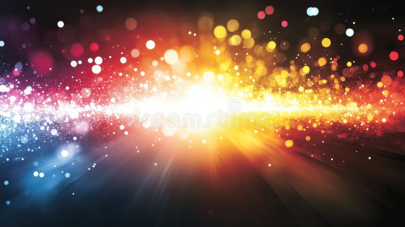Celestiale Strahlung Eine abstrakte Explosion von Farbe und Licht mit Bokeh-Effekten stockfoto