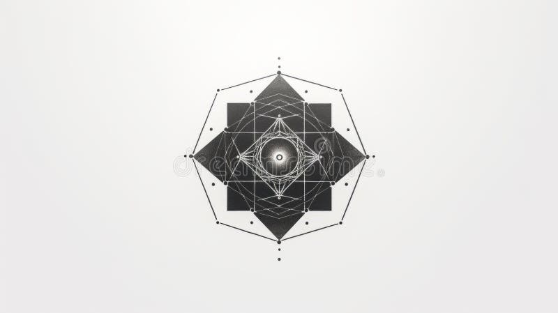 Celestialpunk : en minimalistisk gutisk illustration med andlig symbolik stock illustrationer