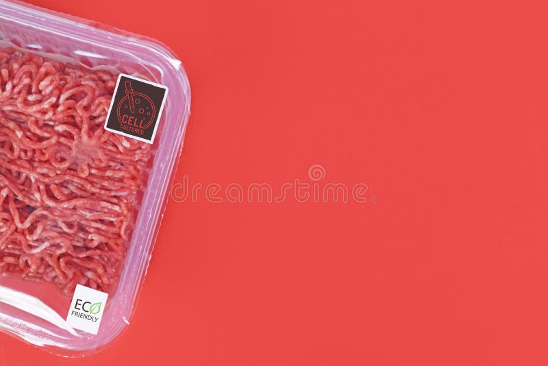 Cell cultured lab grown meat concept for artificial in vitro production stock photography