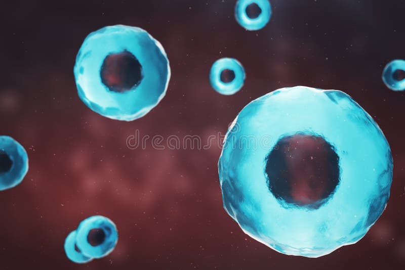 Cell of a living organism, scientific concept. Illustration on a blue background. The structure of the cell at the royalty free stock images Cell of a living organism, scientific concept. Illustration on a blue background. The structure of the cell at the royalty free stock images