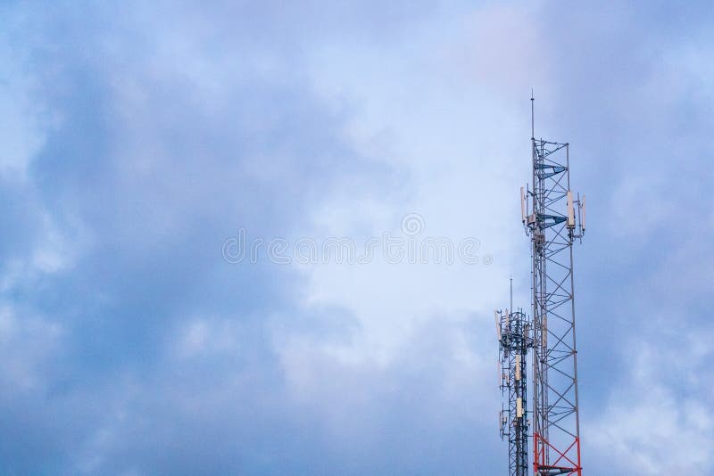 Cell phone antenna tower editorial photo. Image of cellular 70932641