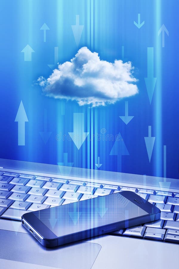 Cell Phone Cloud Technology royalty free stock photo Cell Phone Cloud Technology royalty free stock photo
