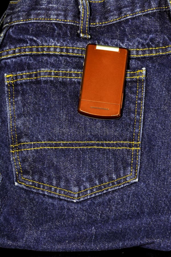 Cell Phone in a Pocket of Blue Jeans Stock Image Image of computer