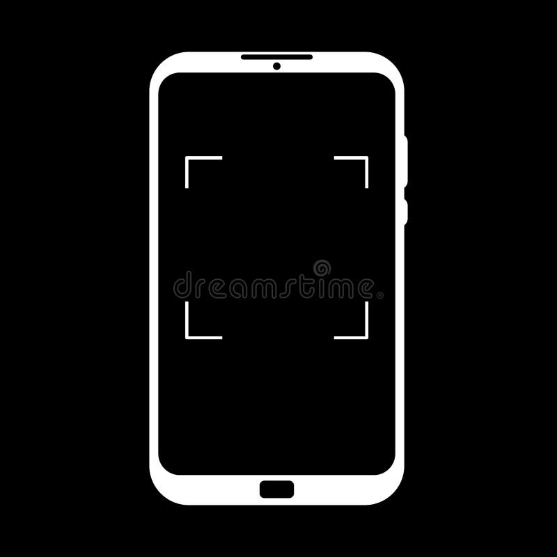 Cell phone, smartphone screen frame front view modern gadget mock up template isolated on white background. Device to royalty free illustration