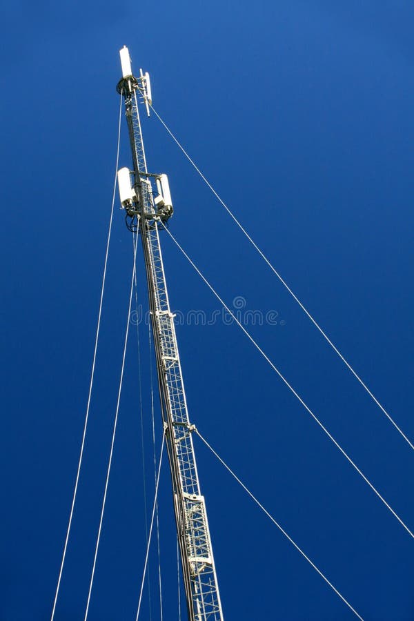 Guyed Cell Tower stock photo. Image of antenna, cell 21965552