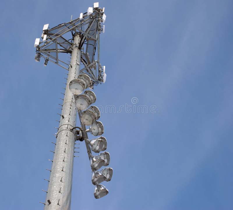 Cell Phone Tower with Ballfield Lights