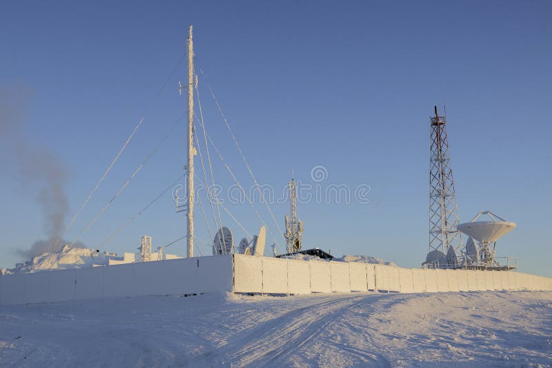 Cell site in Chukotka, Russia royalty free stock photography Cell site in Chukotka, Russia royalty free stock photography