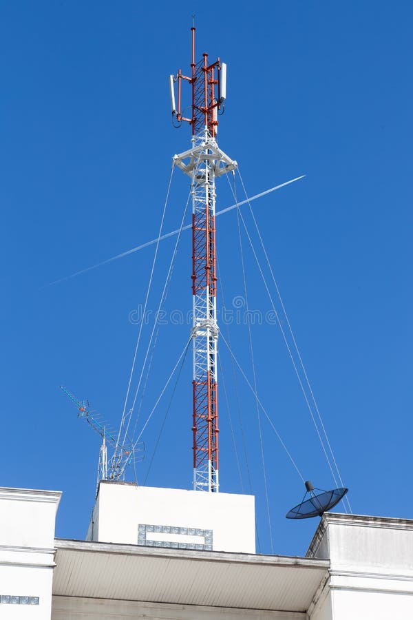 A Cell Site, Cell Tower, or Cellular Base Station Stock Image Image