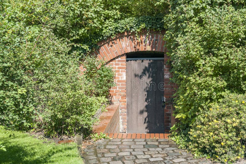 Cellar entrance door stock photo. Image of building, construction