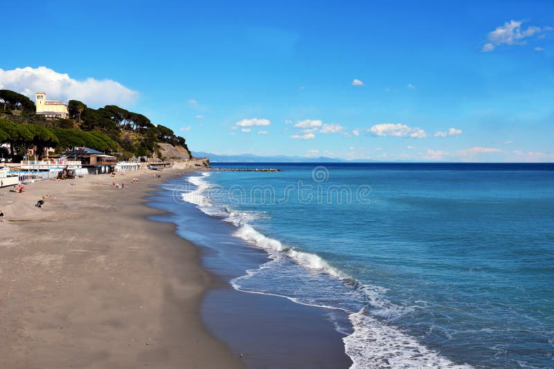 coast and long beach in celle ligure savona italy