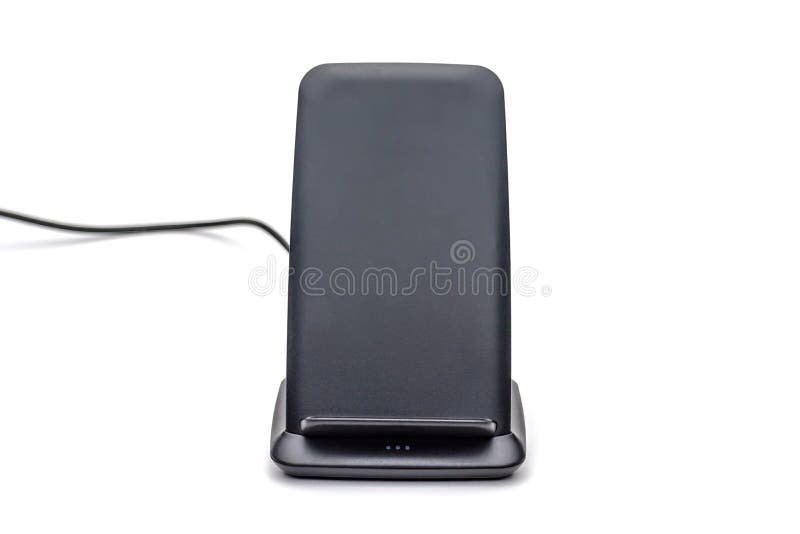 Cellphone wireless charging stand pad on white background