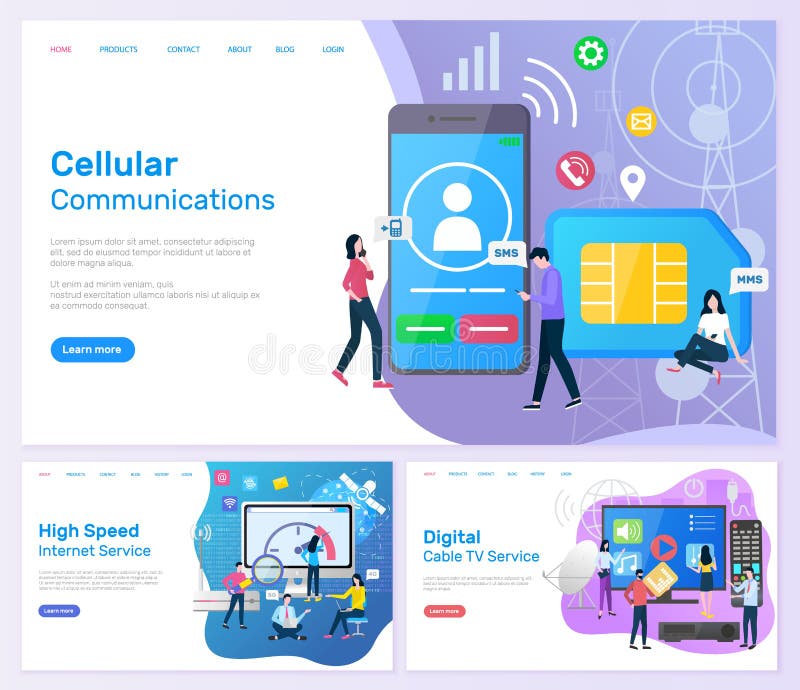 Cellulaire Communicatie Hoge snelheidsinternetservice stock illustratie Cellulaire Communicatie Hoge snelheidsinternetservice stock illustratie