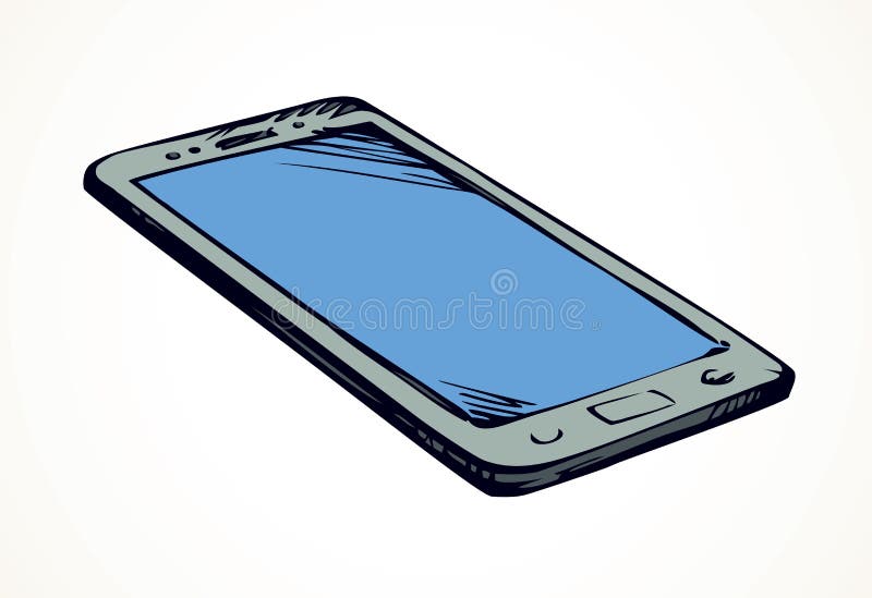 Cellular Telephone. Vector Drawing Stock Vector - Illustration of media