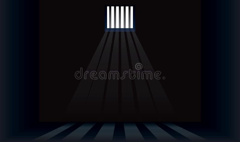 Cellule de prison foncée avec des barres illustration de vecteur Cellule de prison foncée avec des barres illustration de vecteur