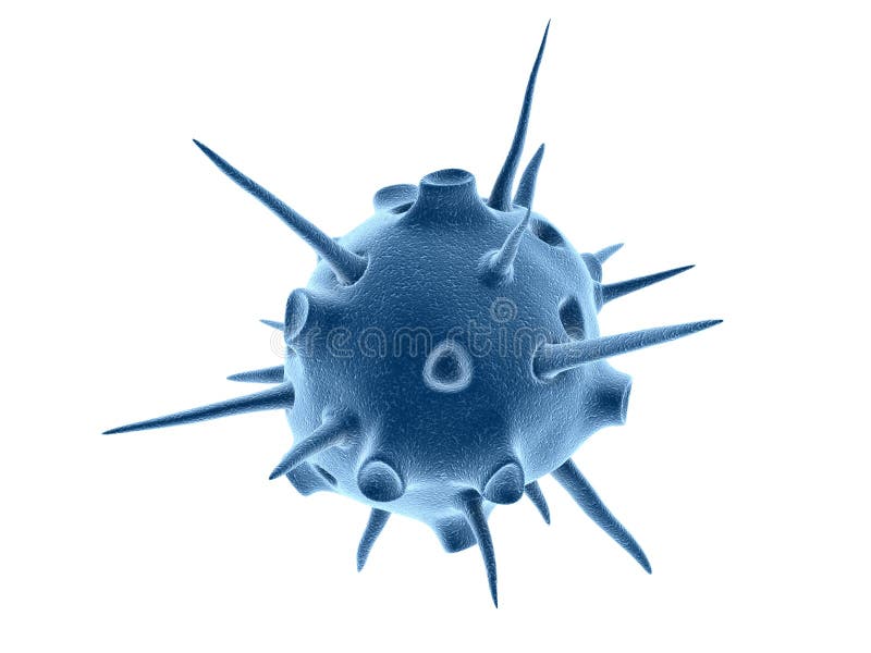 Cellule dei batteri del virus della rappresentazione 3d nel fondo bianco illustrazione vettoriale