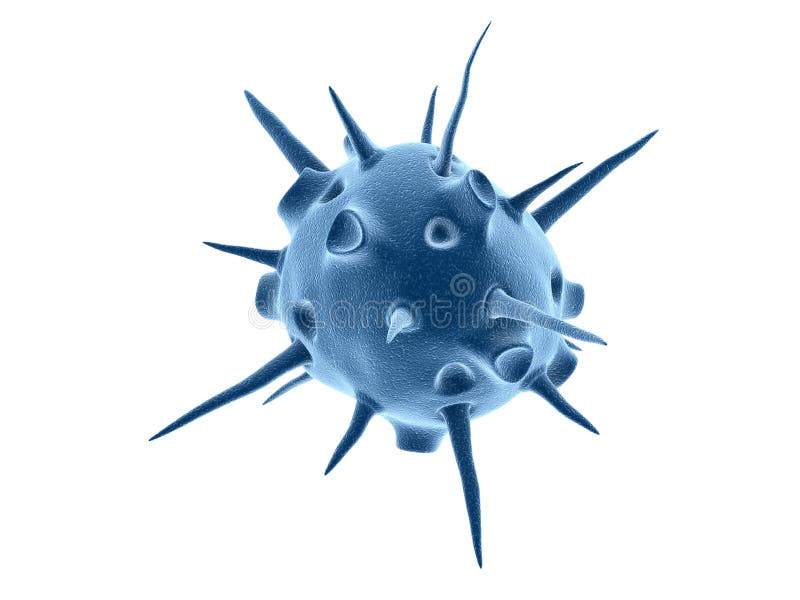 Cellule dei batteri del virus della rappresentazione 3d nel fondo bianco illustrazione vettoriale