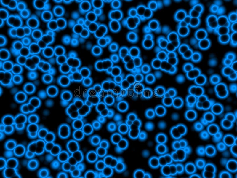 Black and blue fantasy alien unknown micro cells in black background. Black and blue fantasy alien unknown micro cells in black background