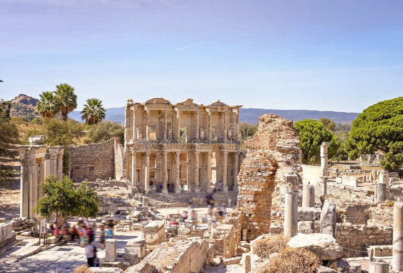 Celsus ancient Library in Ephesus - Selcuk, Turkey royalty free stock image