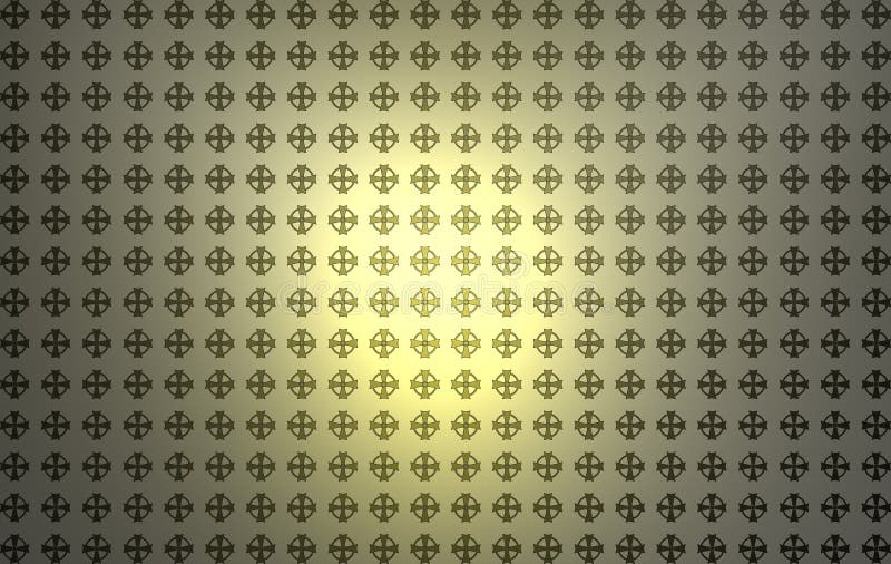 Texture with Celtic cross, wallpaper, background, golden light fantasy, religion, cross of Saint Patrick royalty free illustration