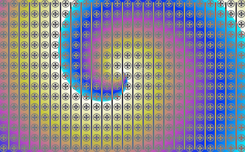 Texture with Celtic cross in circle with line, background, central colorful spiral pattern, religion, cross of Saint Patrick stock illustration