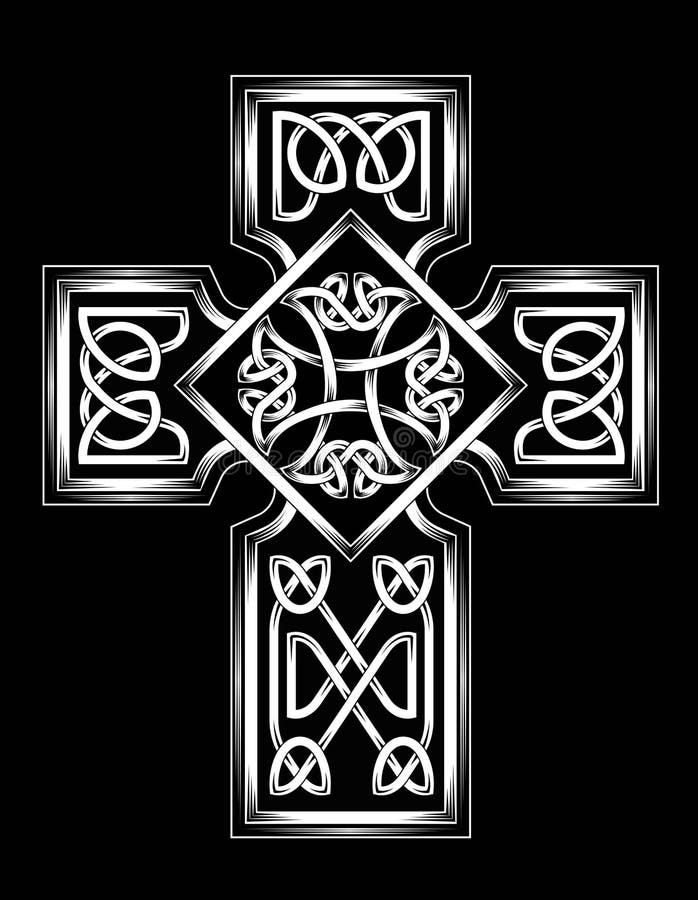 Celtic cross stock vector. Illustration of curve, black 53848503