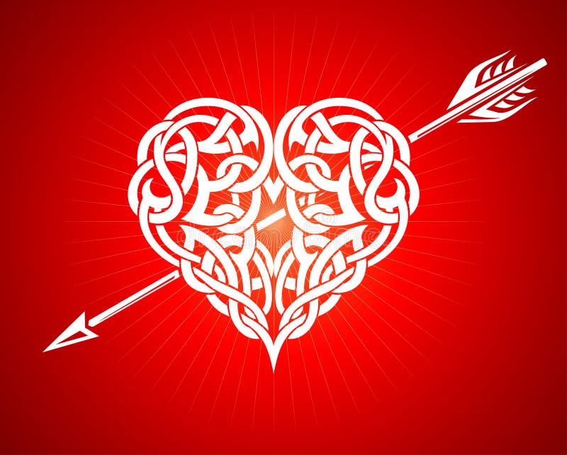 Celtic Heart and Arrow vector illustration Celtic Heart and Arrow vector illustration