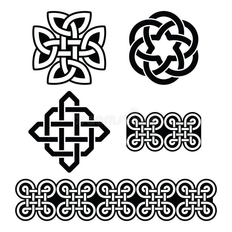Celtic Irish patterns and knots - , St Patrick's Day royalty free illustration