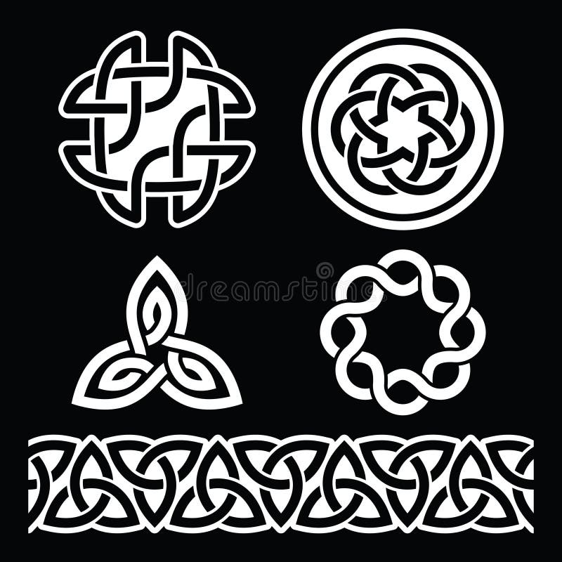 Celtic Irish patterns and knots - vector, St Patrick's Day stock illustration