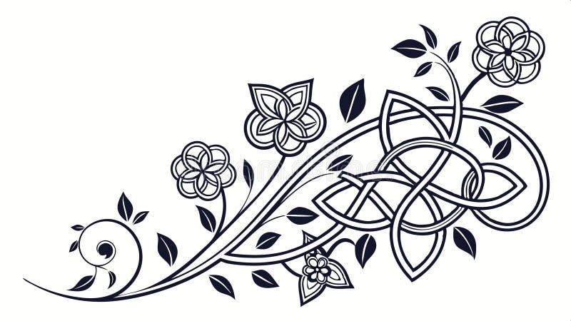 Celtic knot design, intricate Irish pattern art vector design Generative AI stock illustration