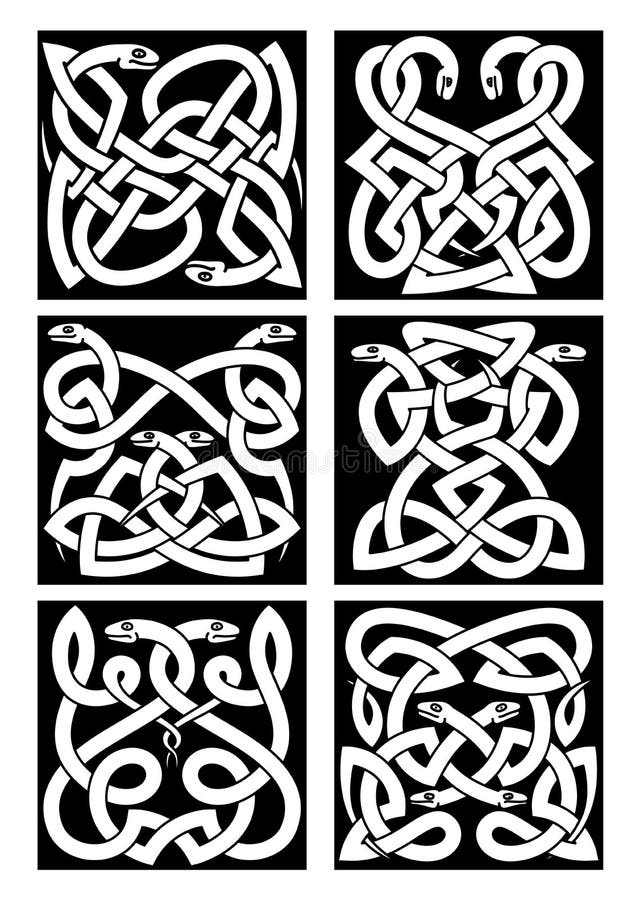 Celtic snakes картины узла с племенным орнаментом иллюстрация штока Celtic snakes картины узла с племенным орнаментом иллюстрация штока