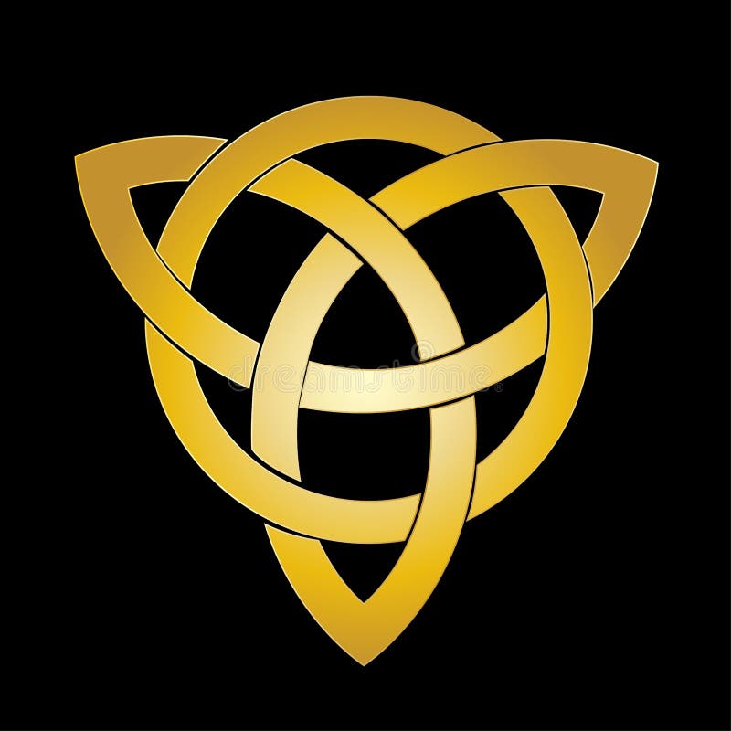 Celtic trinity triskelion holy trinity spiritual gold symbol stock illustrationer