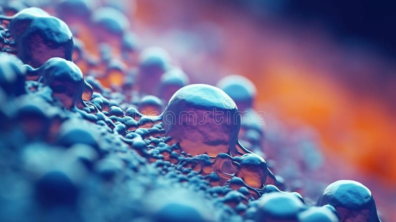 Celule microscopice. țesutul sub microscop. concept medical științific. mutații genetice în boala canceroasă. ai generativ. stock illustration