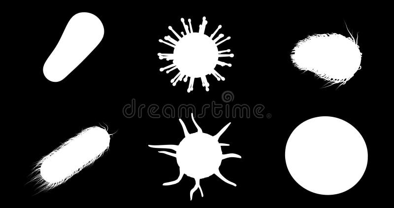 Celule virale generate digital celule roșii din sânge și bacterii pe fond negru royalty free illustration