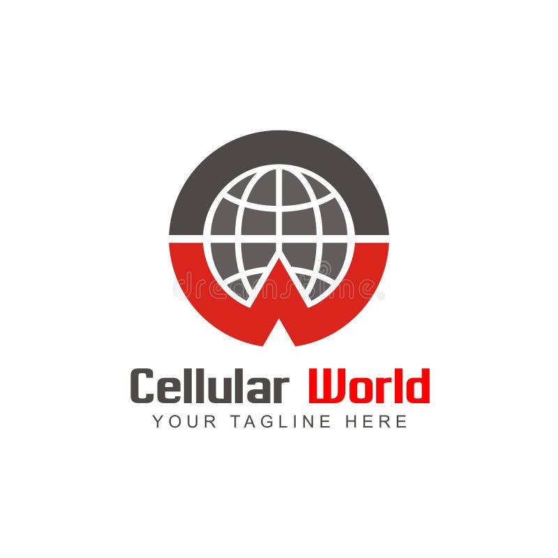 Celullarwereld Logo Design Inspiration stock illustratie Celullarwereld Logo Design Inspiration stock illustratie