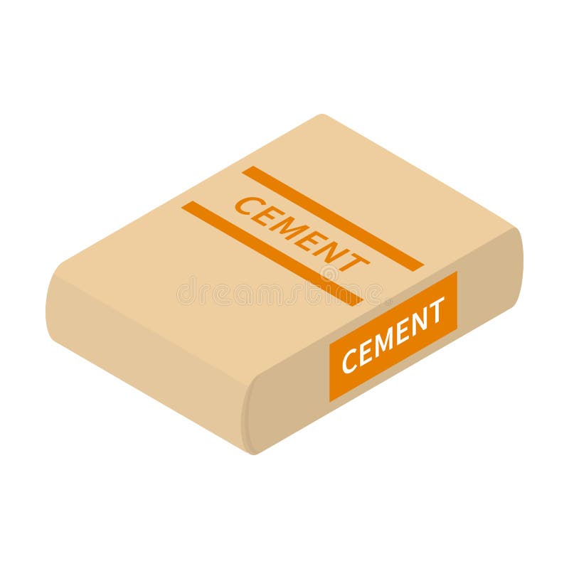 Cement of Bag Isometric Vector Icon.Cartoon Vector Icon Isolated on