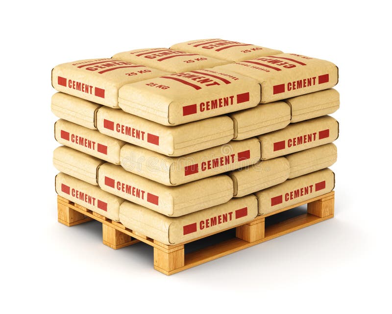 Cement bags on pallet stock image. Image of background 54824097