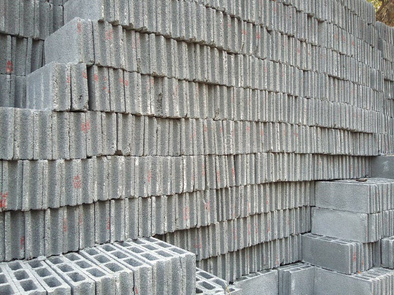 Cement Block Construction Material Stock Image - Image of material