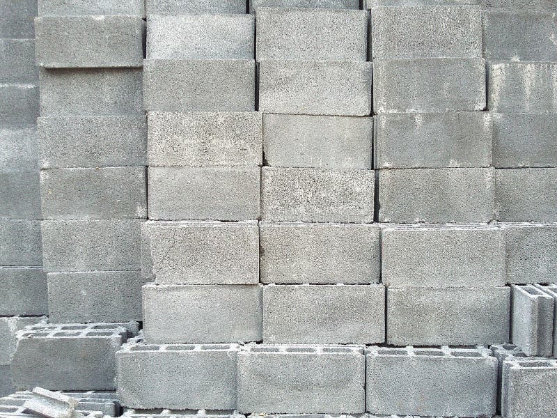 Cement Block Construction Material Stock Image - Image of material