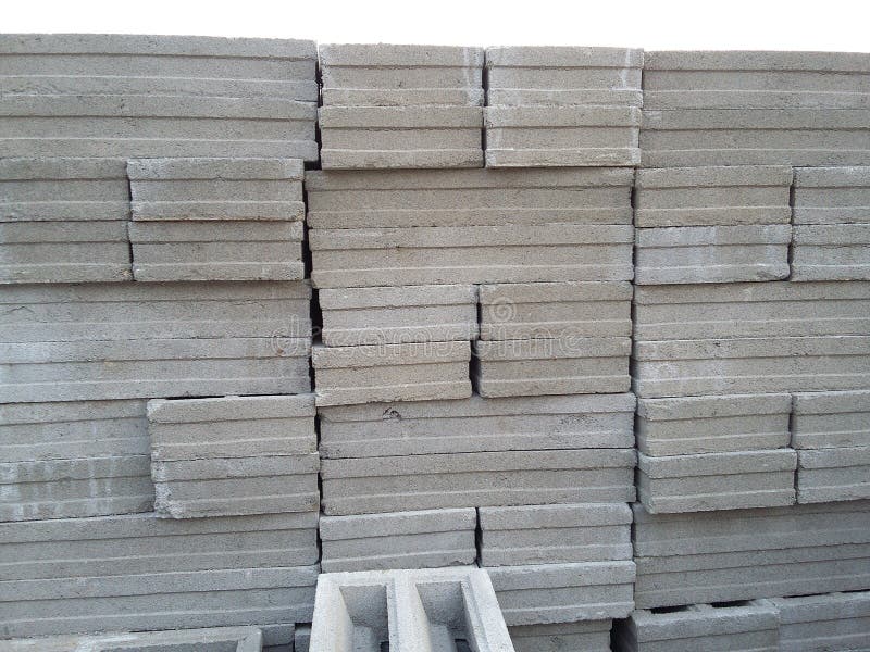 Cement Block Construction Material Stock Image - Image of material