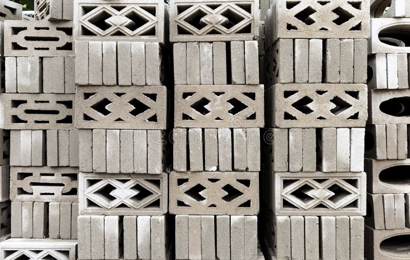 Cement Block Stack from Wholesale Supplier Stock Photo - Image of
