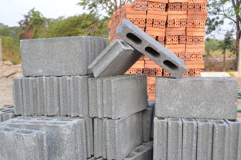 Cement blocks stock photo. Image of concrete, brick - 183524812