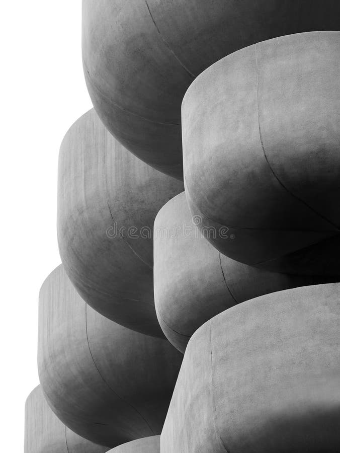 Cement curve pattern Brutalist Architecture detail royalty free stock images