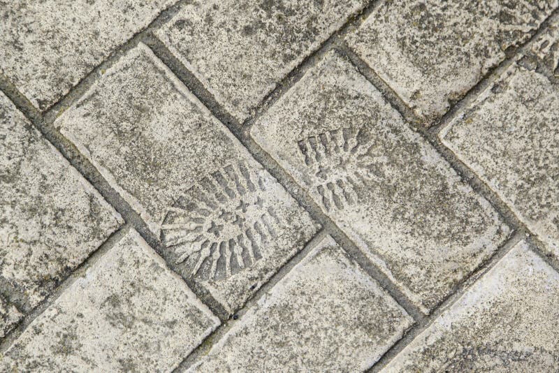 Cement footprint stock photo. Image of mark, color, cement - 93941854