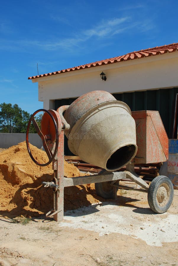 Cement mixer stock photo. Image of blue, equipment, hole - 9373442