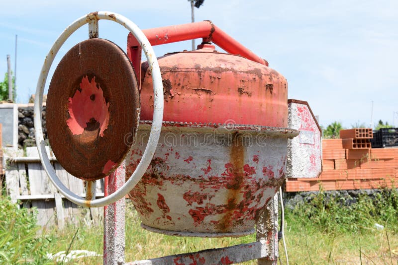 Cement mixer stock image. Image of rust, rural, power - 92678847