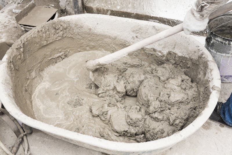 Cement Mixing In Tub Royalty Free Stock Image Image 32466116